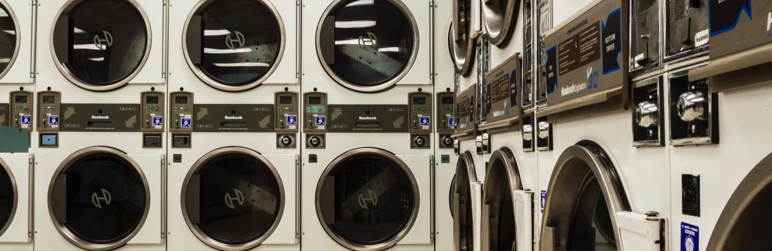 Washing machines in laundromat